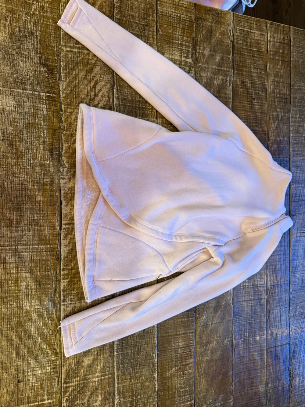 Athleta Girl Pale Pink Fleece Zip Jacket